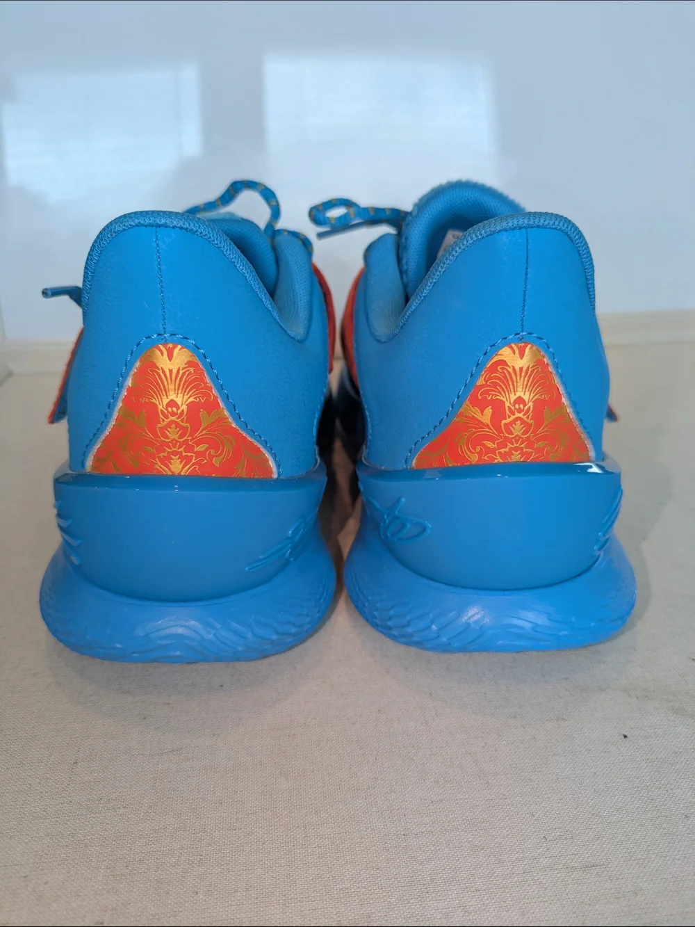 Under Armour Curry Flow 1 HFD NWOB Blue Orange Gold Basketball Shoes Mens 10